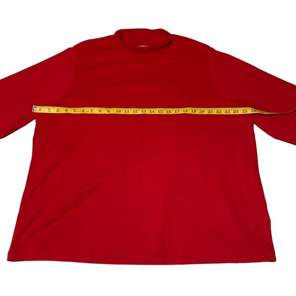 LANDS' END 2X ( 20W / 22W ) Turtleneck 100% Cotton Red Classic Timeless - Picture 3 of 7